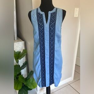 Crown & Ivy Embroidered Denim Dress